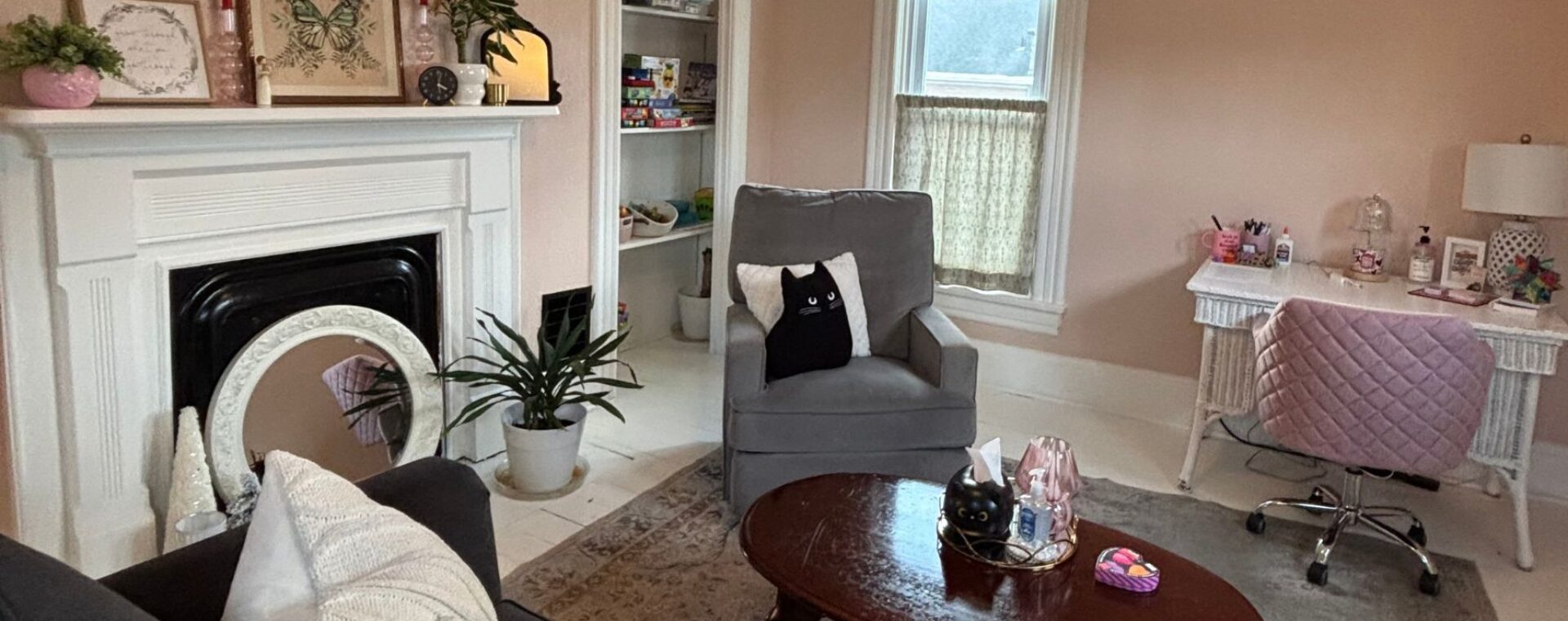 Comfortable therapy office at In The Now Counseling in Canonsburg, Pennsylvania