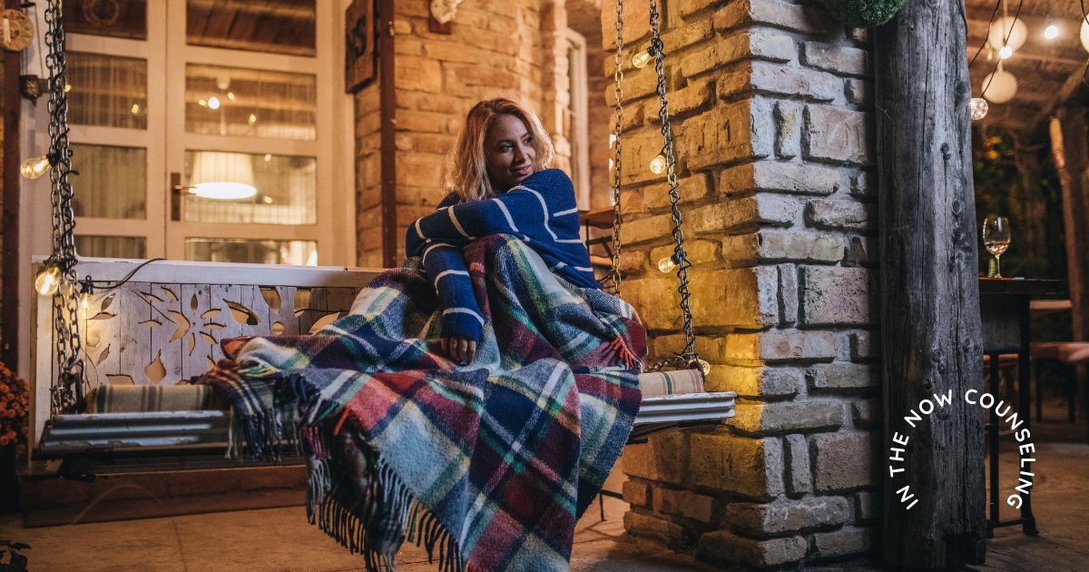 woman trying to relax when her mind on the go